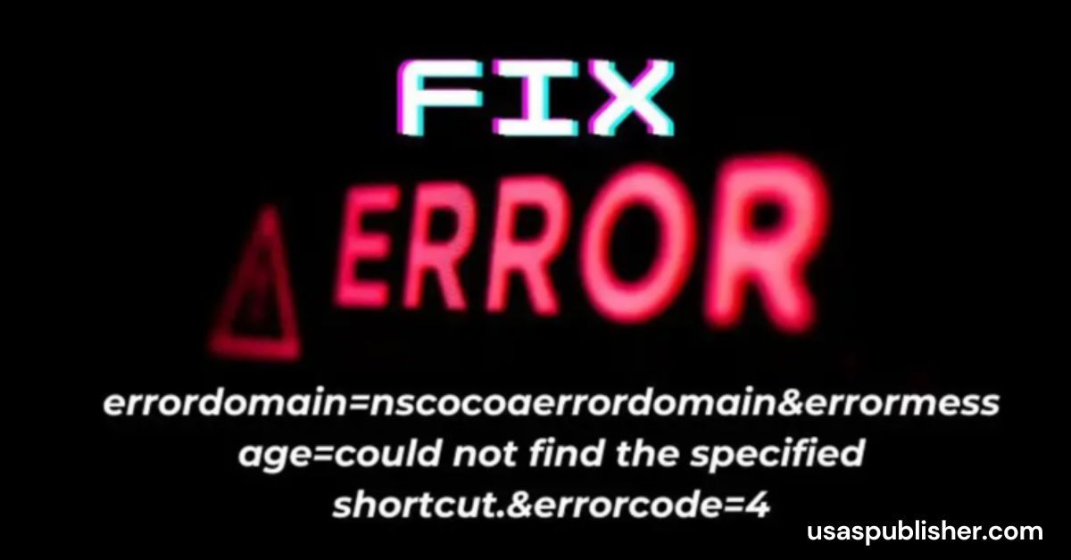 errordomain=nscocoaerrordomain&errormessage=could not find the specified shortcut.&errorcode=4